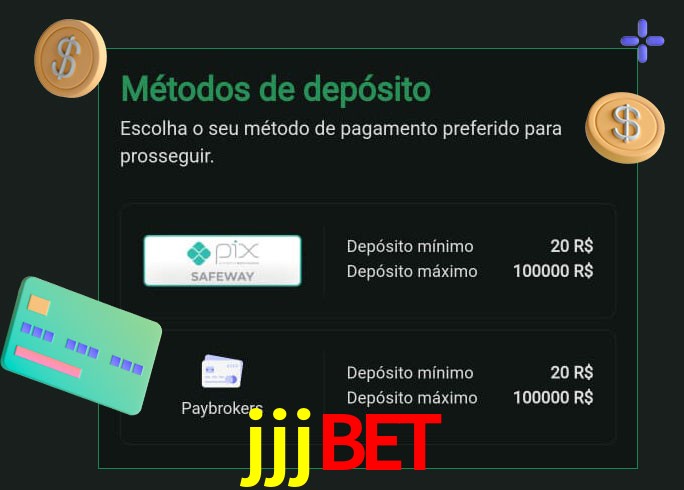 O cassino jjjbet oferece uma grande variedade de métodos de pagamento